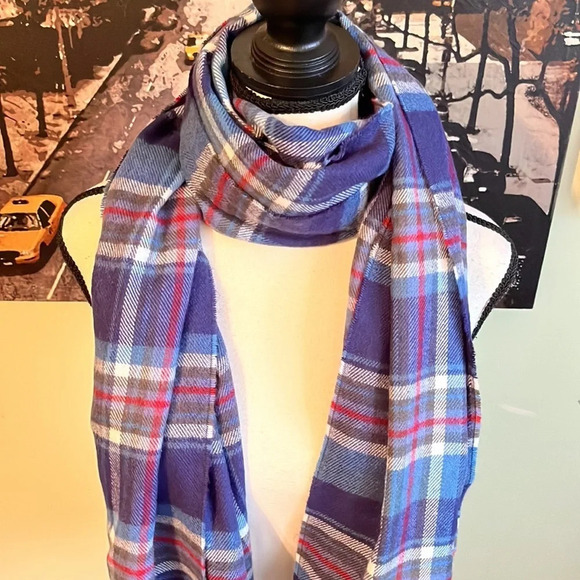 Oversized plaid super soft wrap around blanket scarf - Picture 10 of 11